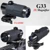 Tactical E*t*ch G33 G43 G45 Sight Fixed 3X 5X Magnifier Scope with Quick Disassembly and Flipping for Airsoft Hunting Collimator