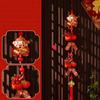 New 2026 New Year Pendant Year of the Horse Spring Festival Decor Red Lucky Flower Pendant for Living Room