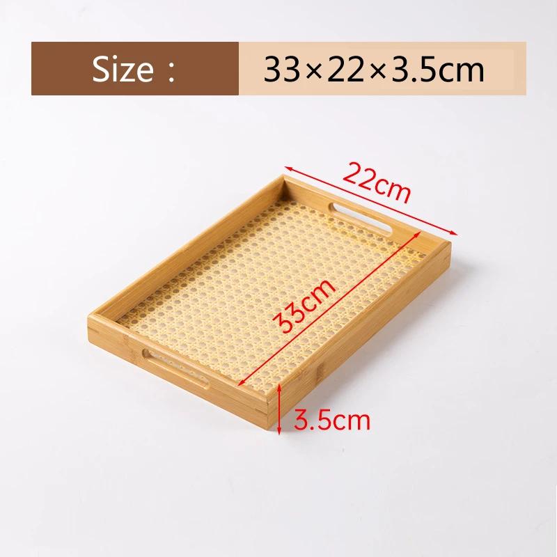 HeMu-Transparent Acrylic Bamboo Cotton Tray, Portable Rectangular Tea Set, Tea Plate, Restaurant, Hotel Household