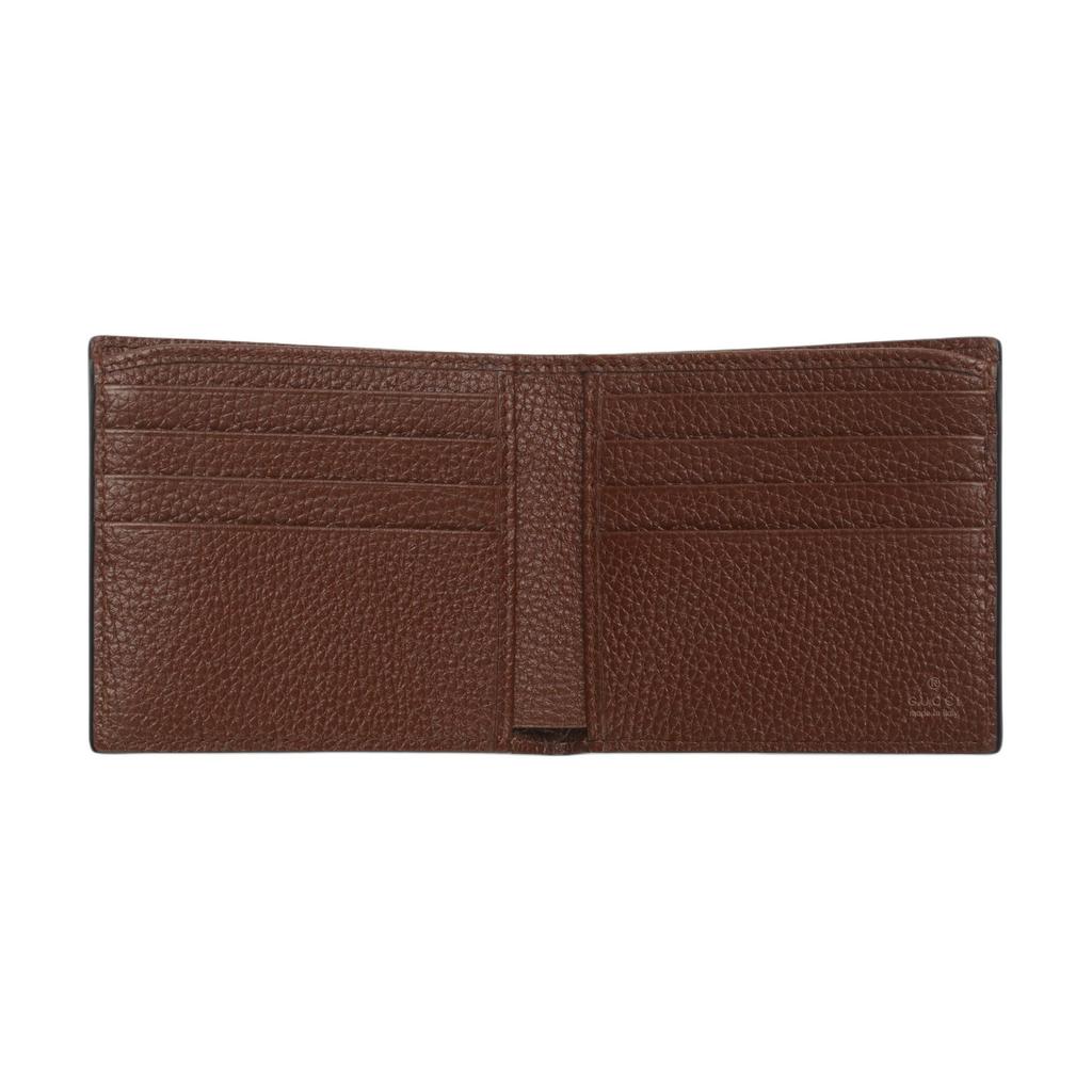 Gucci Double G Logo Flap Canvas Wallet Men wallet Brown 802019-FADUN-8649