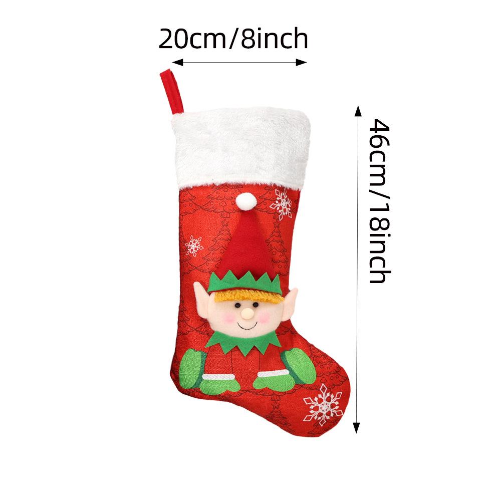 Christmas decorations, printed cartoon Santa snowman gift bag Christmas stockings, Nordic decorations
