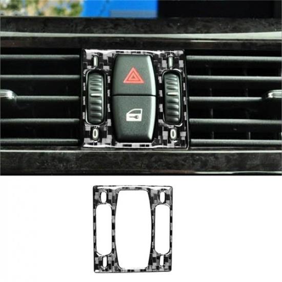 Carbon Fiber Warning Light Button Cover Trim For BMW 6Series E63 E64 2004-2010