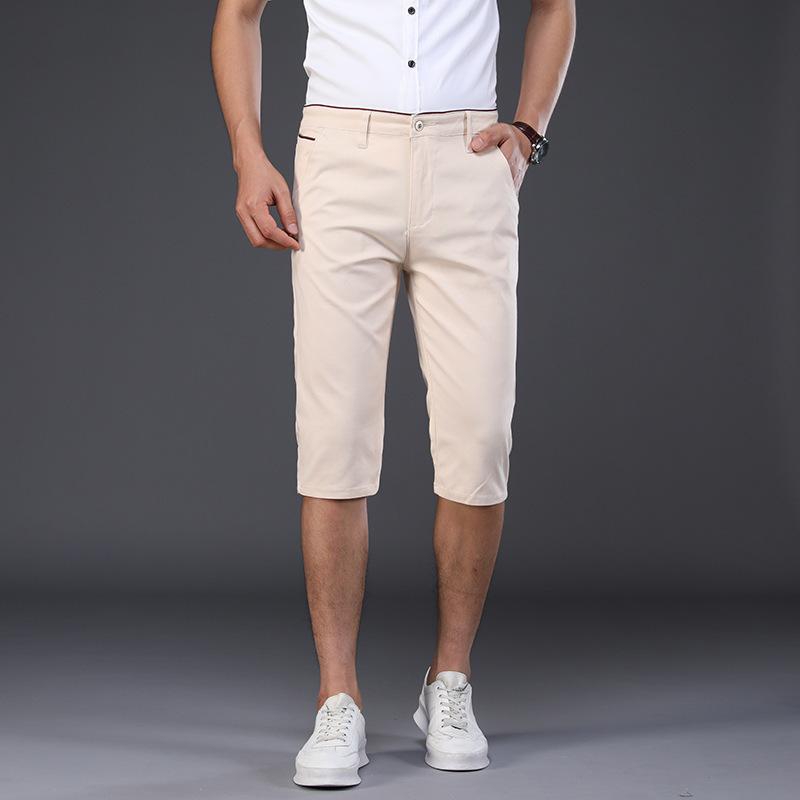 

Мужские повседневные корейские версии модные хлопковые капри мужские брюки свободные прямые капри шорты брюки в западном стиле 34 бежевый