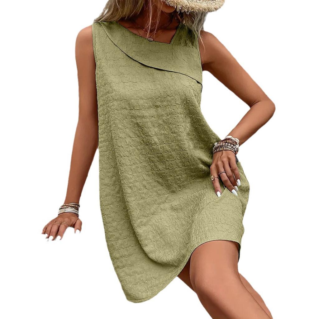 Women Sleeveless Tank Mini Dress Summer Party Elegant Casual Short Dresses Plus Size