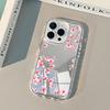 Pink Cherry Blossom Floral Back Mirror Phone Case For iPhone 17 16 15 Pro 14 13 12 11 Pro Max 7 8 Plus 17 Air X XR XS Soft Cover
