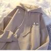 Women's Smiling Face Funny Fashion Couple Hooded Sweater American Heavyweight Loose Thickened Cashmere  Hoodie Pullover Top