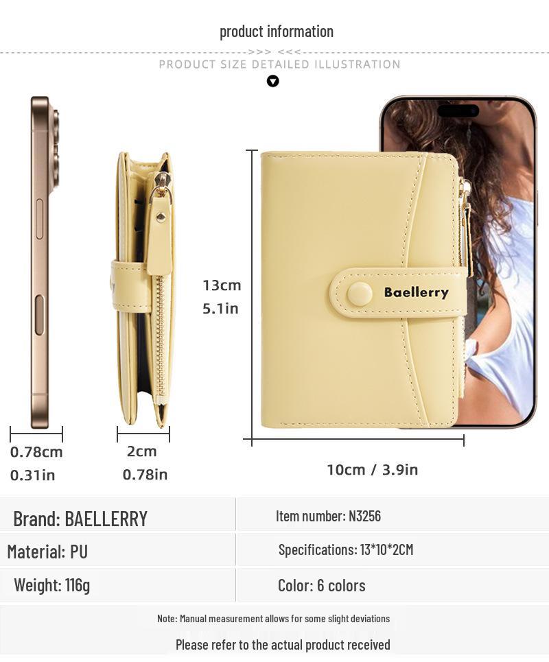 Women's Short Style Wallet: Large Capacity Multi-Card Holder & Coin Purse