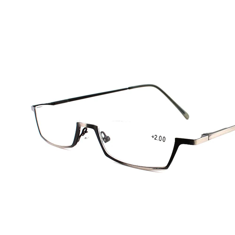 

Latest Half Moon Metal Material Spring Hinge Reading Glasses Half Frame Ultra-lightweight Resin Eyeglasses Vision Care +1.00~+4.0 Diopter HD Lens 1.5
