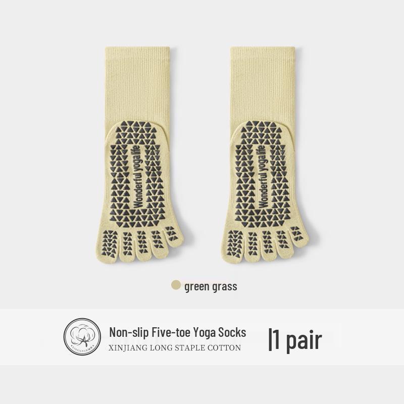Women's Non-Slip Five-Toe Yoga & Pilates Socks - Professional Cotton Split-Toe Design
