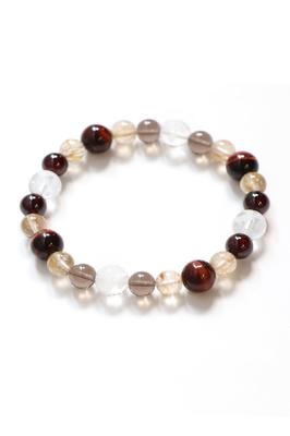 Power Stone Bracelet for Money Work Onmyo Keiya Natural Red Tiger Eye Rutilated Good Good Luck Made In Lisha [Prayed] Men, Luck, Luck,