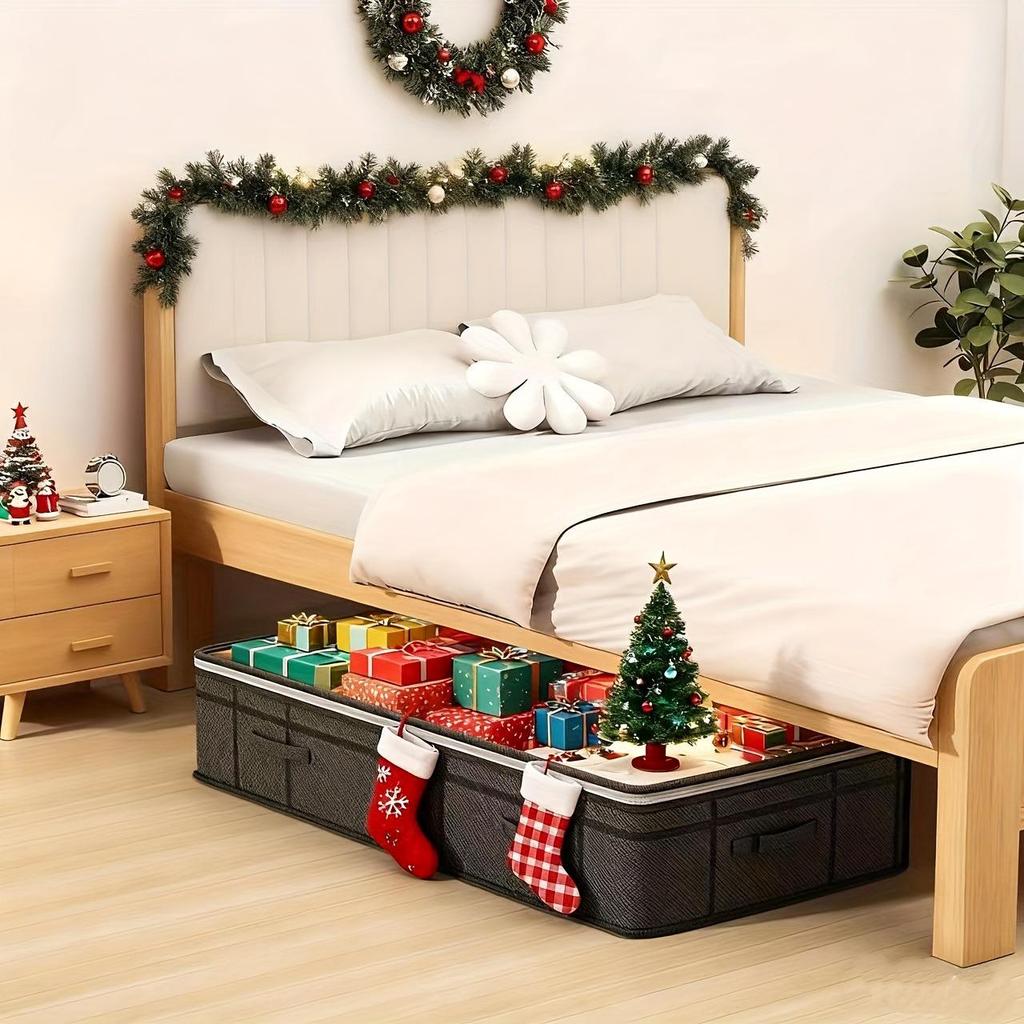 Foldable Non-woven Bed Storage Bag with Transparent Window for Clothes Organization