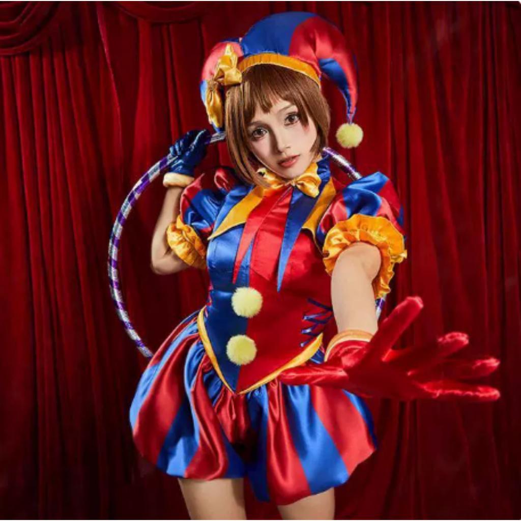 Clow Pomni Cosplay Kostuums Lolita Uniform Anime The Amazing Digital Circus Rollenspel Halloween Carnaval Feest Outfit Voor Vrouwen