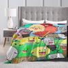 BFDI Inanimate Insanity All Characters Flannel Blankets Soft Durable Throw Blanket for Bedroom Airplane Travel Graphic Bedspread