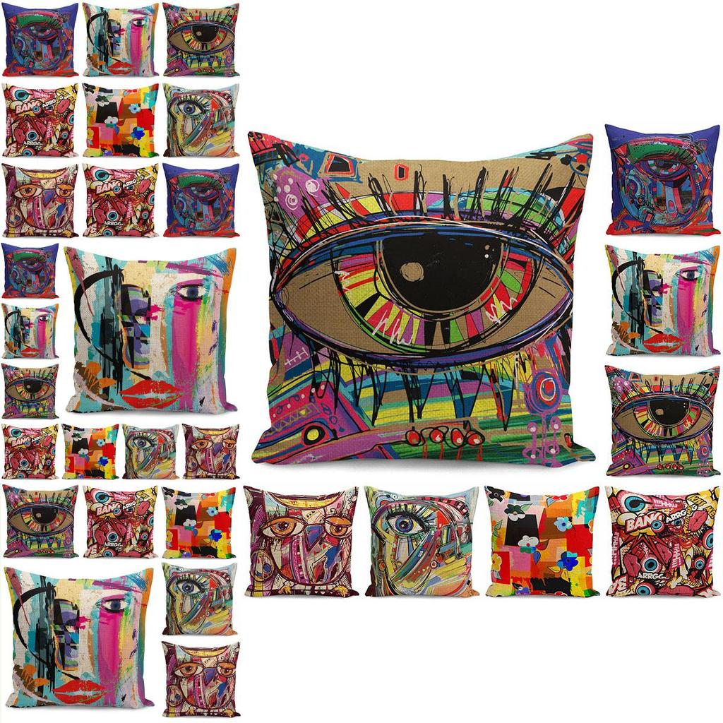 Unique Colors Graffiti Pillowcases For Home Decoration With Comfortable Fabric