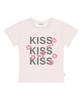 ESCAPEFROM Kiss Kiss Kiss Print Dot Slim Fit Short Sleeve T-Shirt Pink