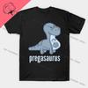 NWT Pregasaurus Funny Graphic TShirts Men's Clothing Short Sleeve Tops Cotton Tees Women's Printed T-Shirt