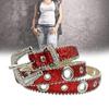 Shinning Rhinestone Buckle Belt Woman Punk Girls Locomotive Belt for Jeans Skirt