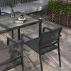 Five-Piece Casual Outdoor Dining Set, with Wood-Effect Table - Grey
