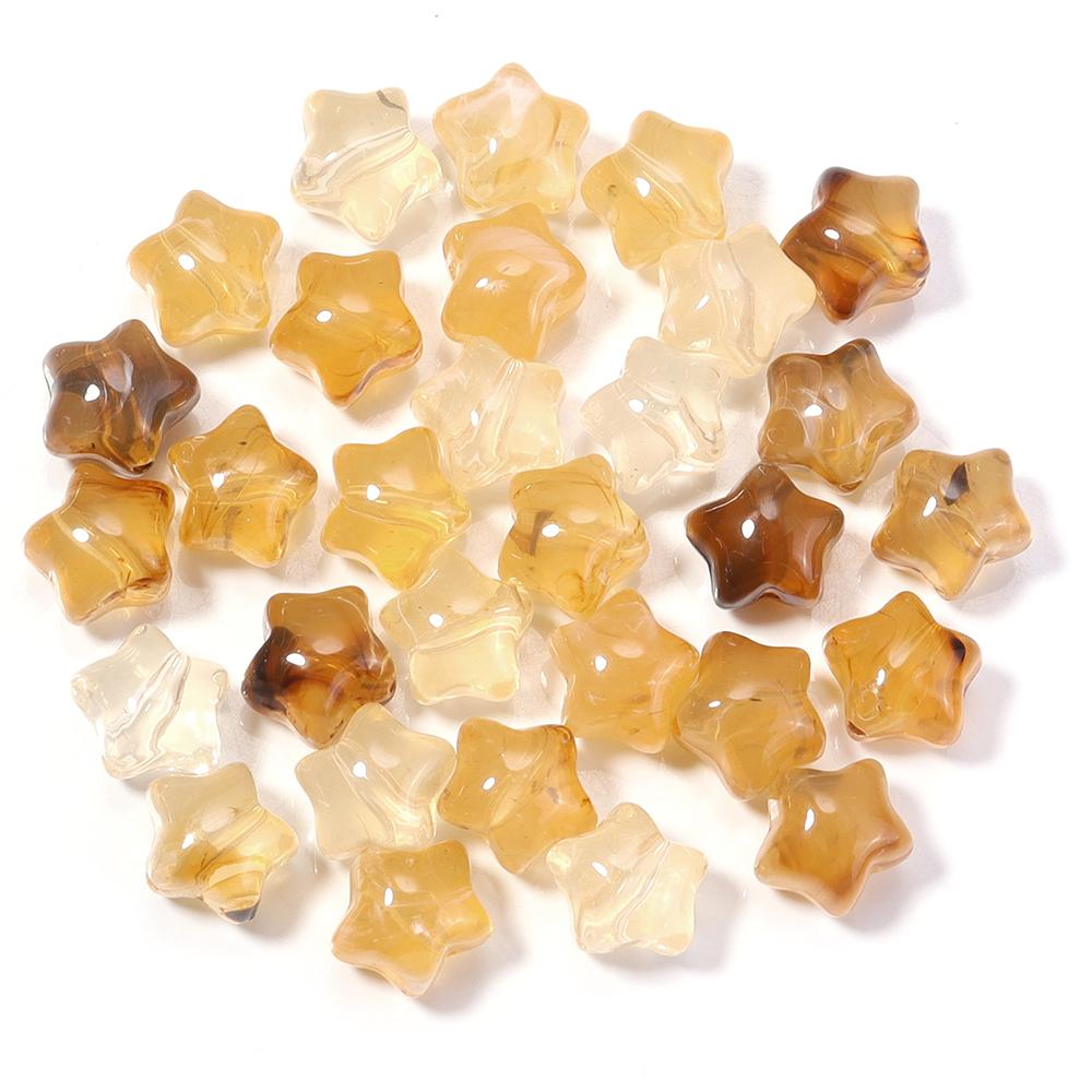 30pcs Acrylic Star Beads Colorful Chubby Five-pointed Star Loose Beads For Jewelry Making DIY Bracelets Earrings Accessories