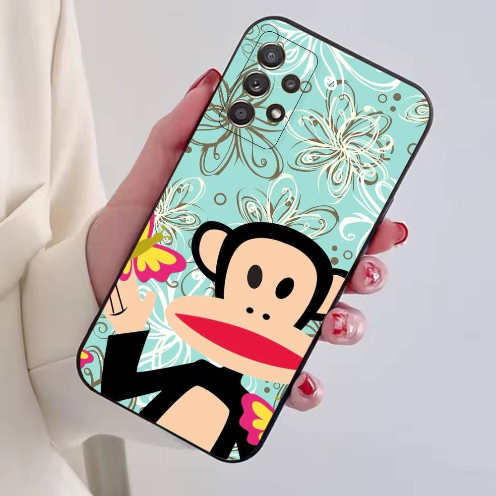 P-Paul F-Frank Fashion Phone Case Black Silicone Soft For Samsung S25,S24,S21,S22,S23,S30,Ultra,S20,Plus,Fe,Lite