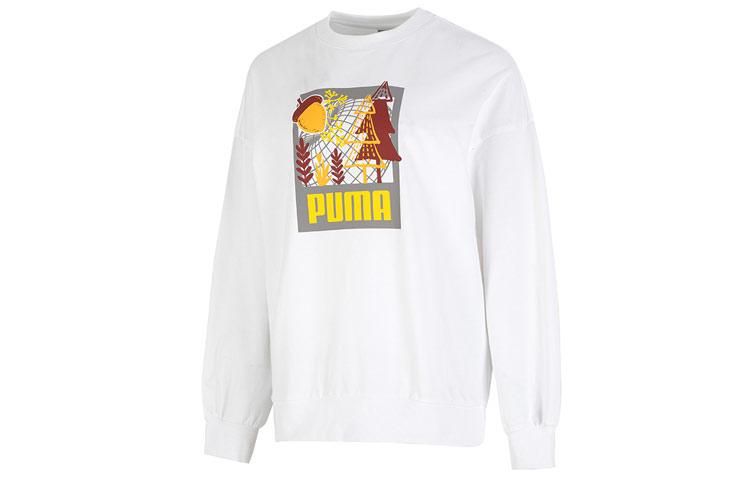 PUMA Sweatshirts Women s White Crew Neck Moderate Other 538779-02 L