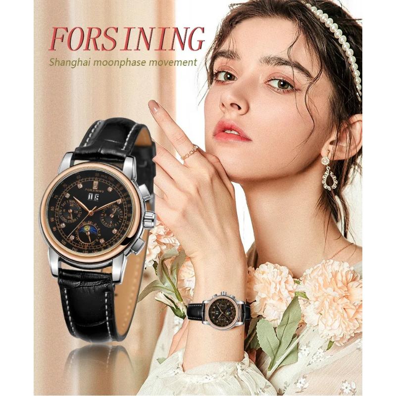 Forsing Design Women's Fashion and Leisure Multifunctional Mechanical Watch with Movement