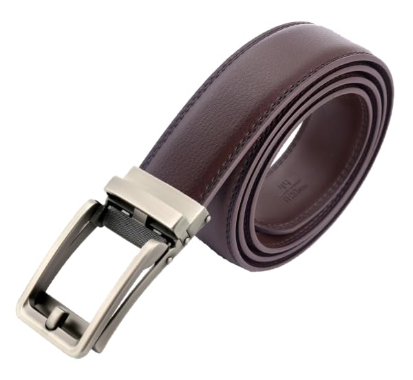 FleurUneffe Adjustable Belt with Cuttable No Genuine Navy Blue Copper (Copper Simple) Belt, Belt, Holes, Auto-Lock, Men's, Leather, Stylish, Casual,