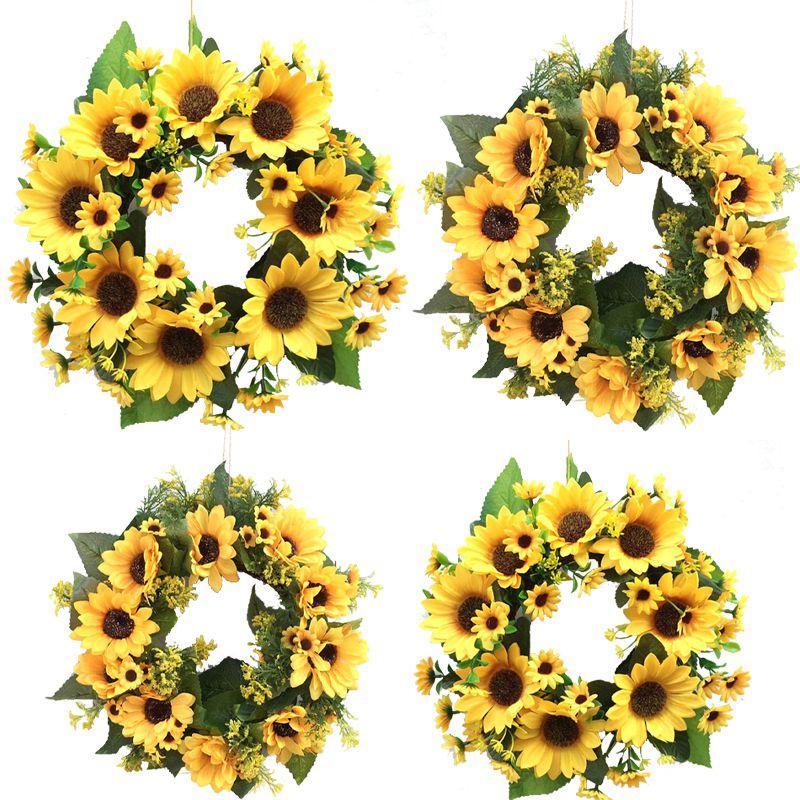 Elegant Artificial Sunflower Wreath Garland For Weddings And Party Decorations