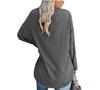 Super Large Multi-color Loose V-neck Women's T-shirt with Drop Shoulder Sleeves