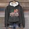 Ladies Fashion Casual Long Sleeve Printed Round Neck Hoodie Pullover Top