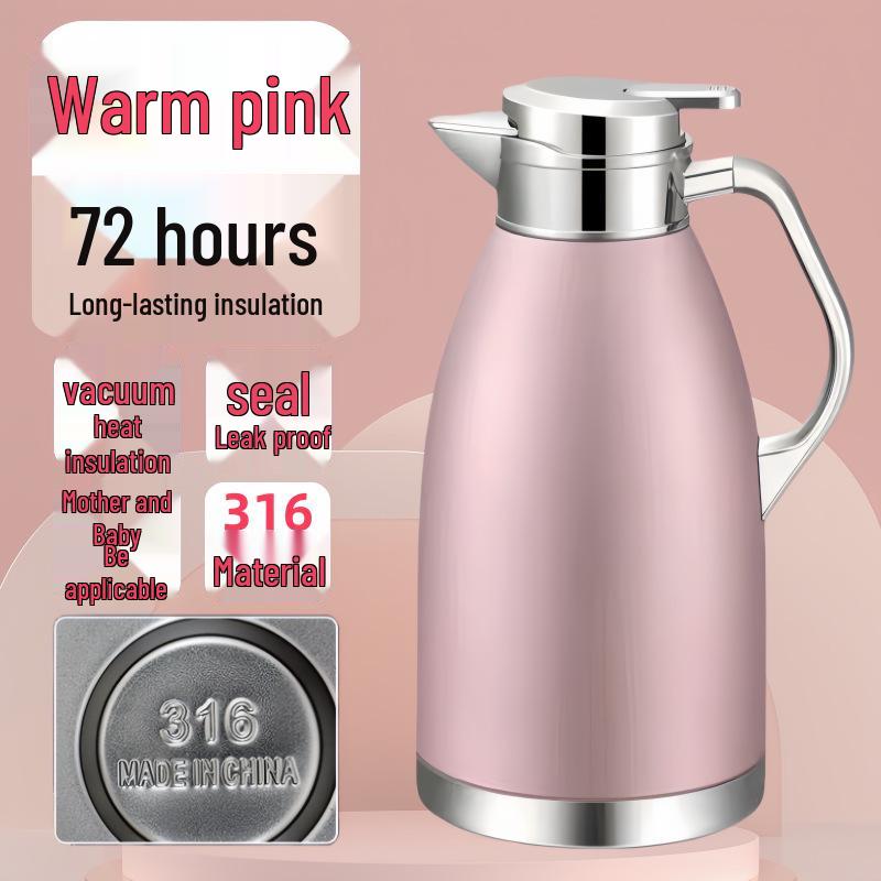 Stainless Steel Double-Layer Insulated Anti-Scald Thermos Flask for Household & Commercial Use