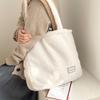 Soft Plush Women's Double Side Shoulder Bag Female Furry Large Shopping Bag Faux Lamb Wool Student Girls Book Tote Handbags