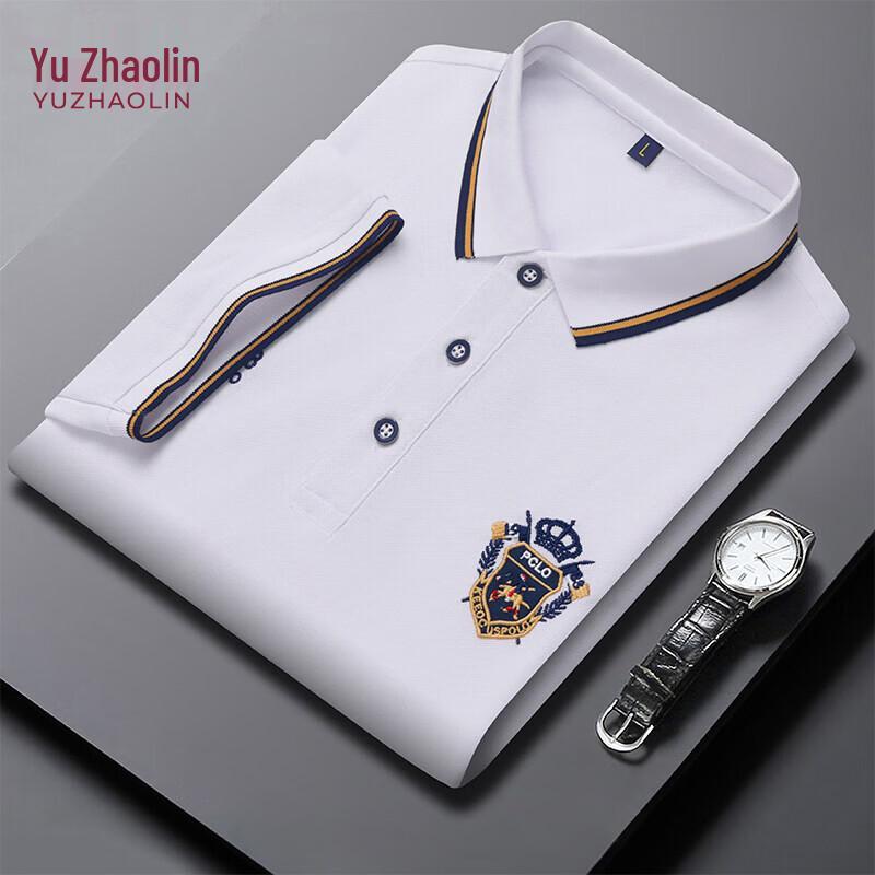 YUZHAOLIN Men's Embroidered Lapel Polo T-Shirt