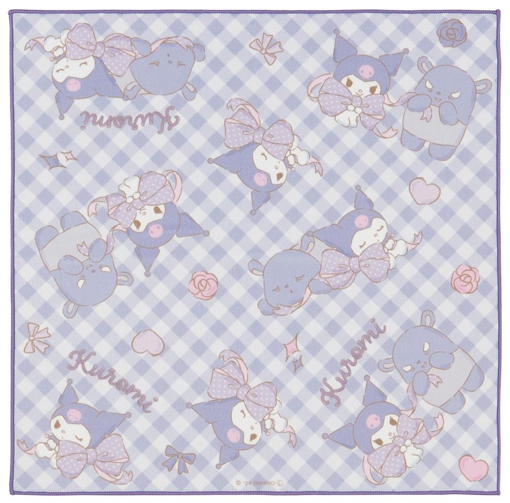 Skater Lunch Easy to Sanrio Kuromi Big KBST4368518 Self-Adhesive Cloth, Tie, Ribbon, Girl's,