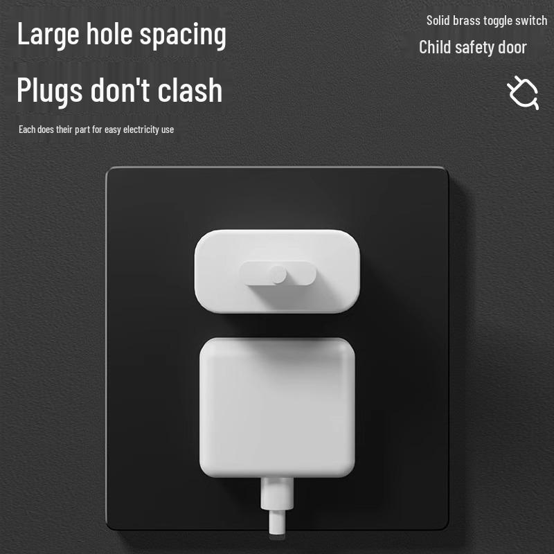 Black Retro Industrial Style Double Brass Toggle Switch & Socket Panel