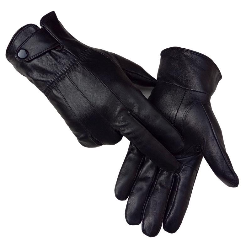 Men's Winter Waterproof Leather Gloves: Fleece-Lined, Windproof, Touchscreen-Compatible for Riding