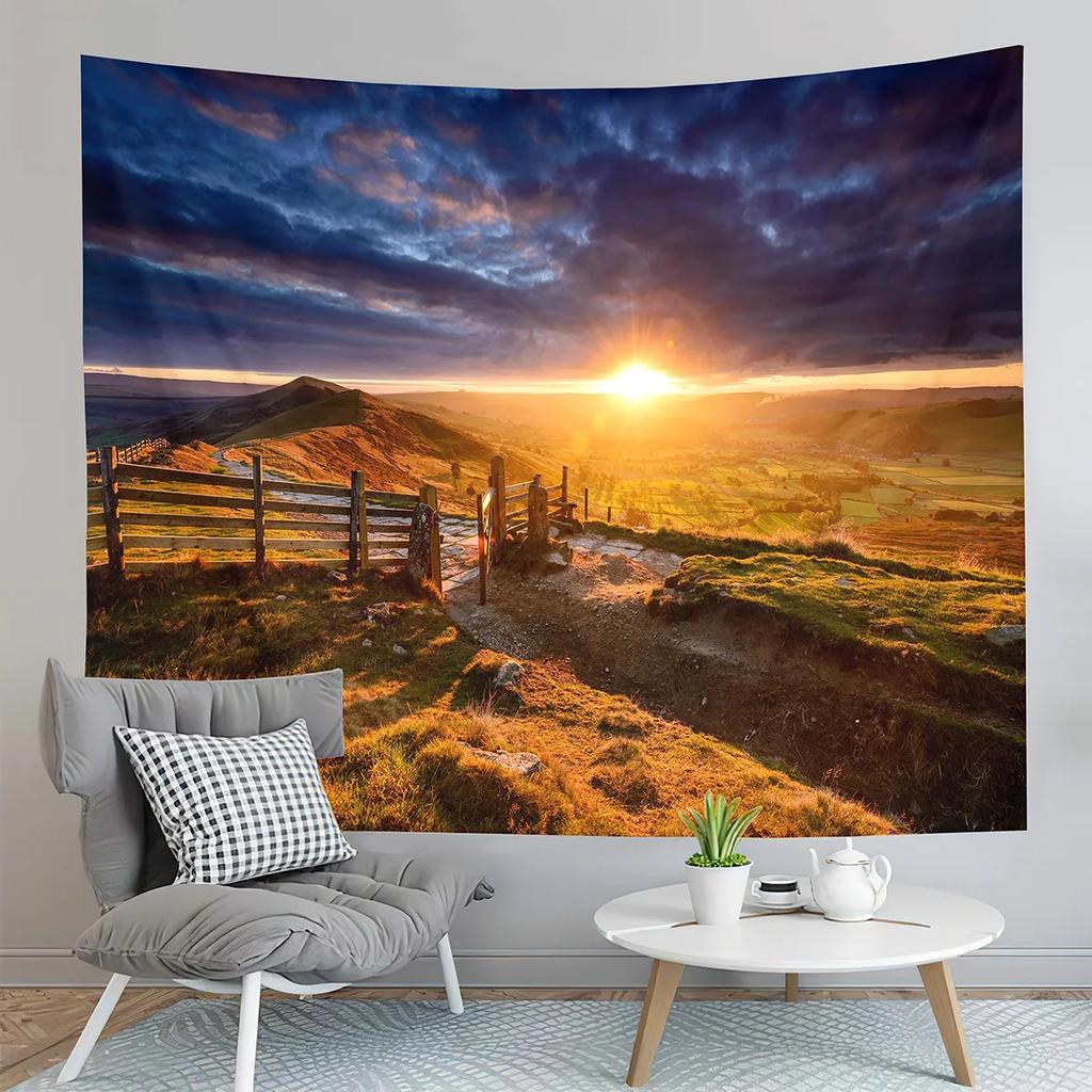 Beach Waves Tapestry Sunset Scenery Tapestry Minimalist Art Tapestry Home Living Room Dorm Bedroom Aesthetics Decor Tapestries