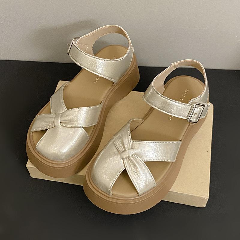 

Summer with platform casual Roman women s skirt French bag head sandals Mary Jane shoes imitation leather women s shoes beach shoes 40 шампанского
