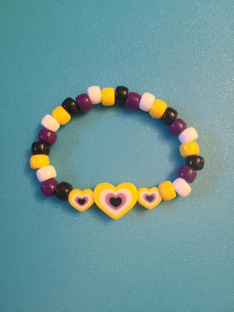 Радужный браслет Kandi Pride Ручной работы из бусин Эластичный браслет для фестиваля и вечеринки