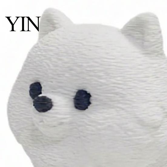 White Dog Figurine 3D Printing Ornament, Matte Texture Fluffy Figurine, Durable One-piece Molded Sculpture Mini Size Statue, for Home Office