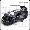 1:18 Mustang Gt500 Accord Alloy Cars Diecast Models Toys 4 Doors Opened With Sound Light Pull Back Vehices Kids Birthday Present