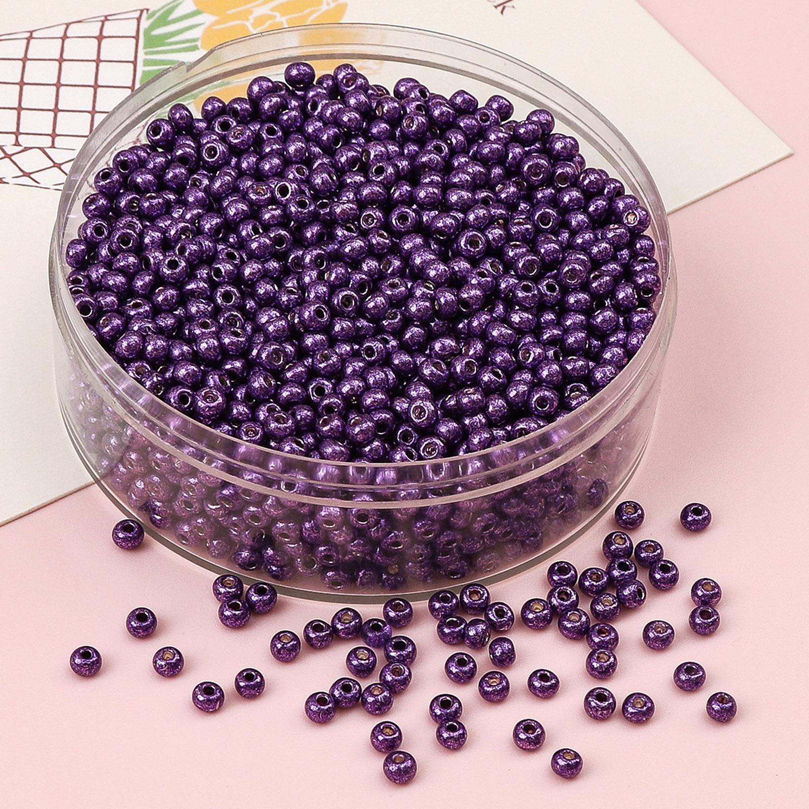 

2mm/3mm/4mm Glass Seed Beads Box Czech Glass Beads For Jewelry Making Round Metallic DIY Bracelet Earrings About 10 Grams 4mm
