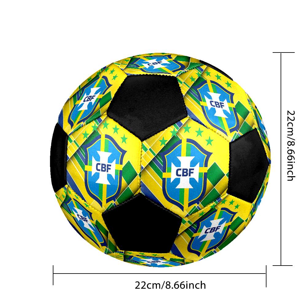 Cbf Pallone da Calcio a 5 Colorato Cucito a Macchina PVC Taglia 5 Pronto per Allenamento di Squadra e Competizione Durevole Alta Rimbalzo Fresco Regalo Sportivo