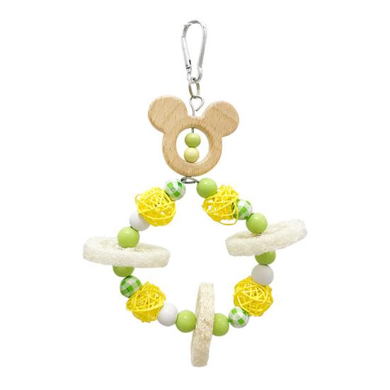 Wooden Parrot Swing Hanging Bird Perch Bird Chew Toy Birdcage Pet Accessory for Cockatiels Lovebirds Budgerigars