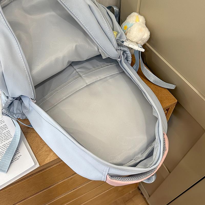 Kontrastfarbige Nähte Studenten-Schultasche Damen Leichter Reise-Rucksack