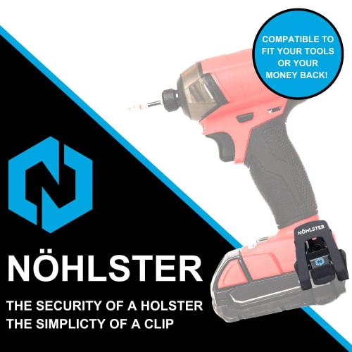 N?hlster Locking Drill Clips - Tool Holster Alternative for Cordless Drills and Impact Drivers - The Simplicity of a Holster Safety Clip. No Holster N