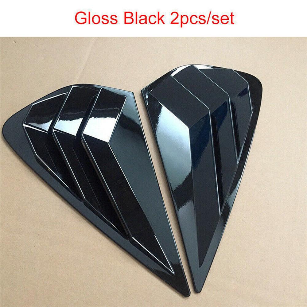 Glossy Black Rear Side Window Louver Scoop Cover Vent For 2019-2022 Kia Forte K3