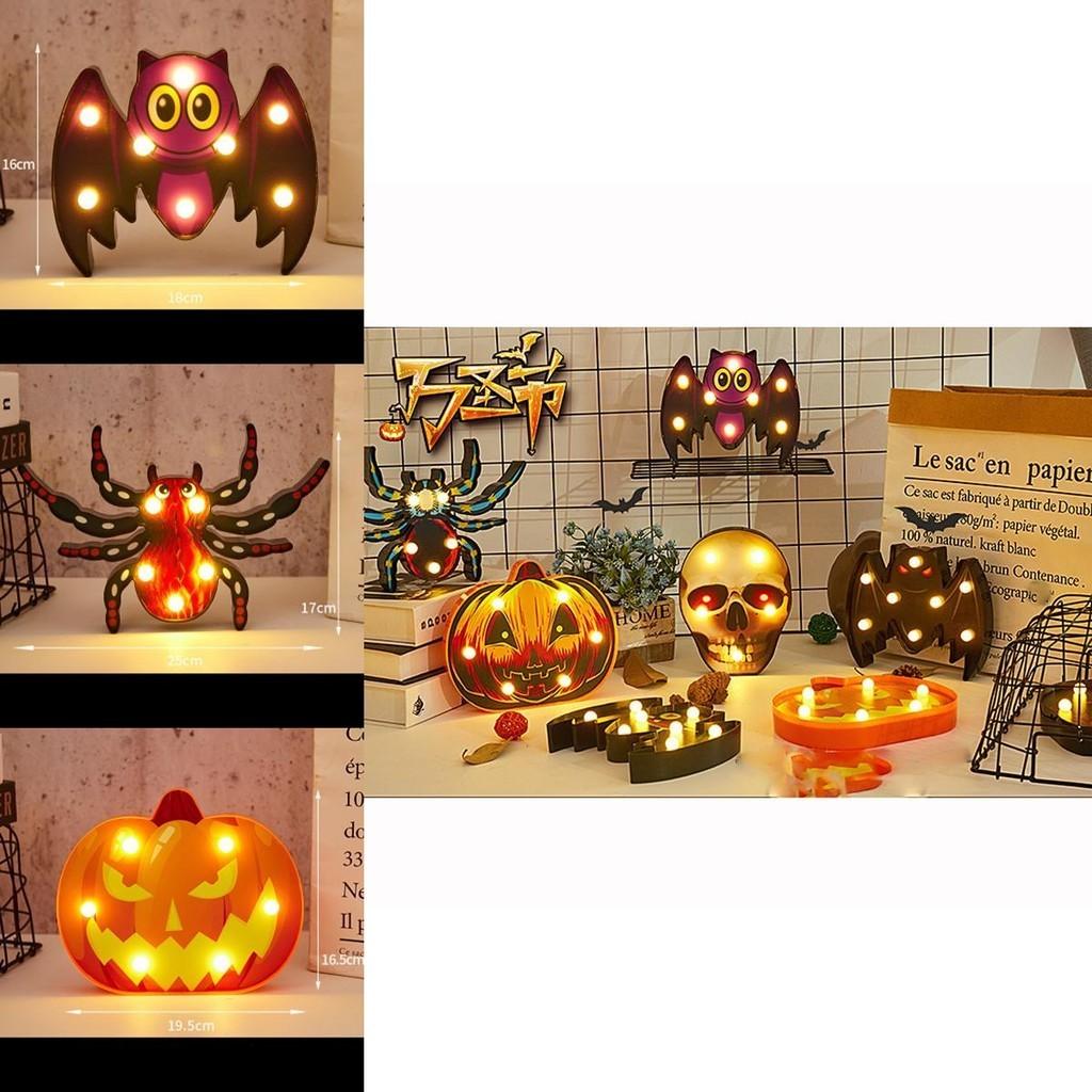 Festive Halloween Led Lights Lantern With Safe Low Voltage Bat Skull Pumpkin And Spider Patterns