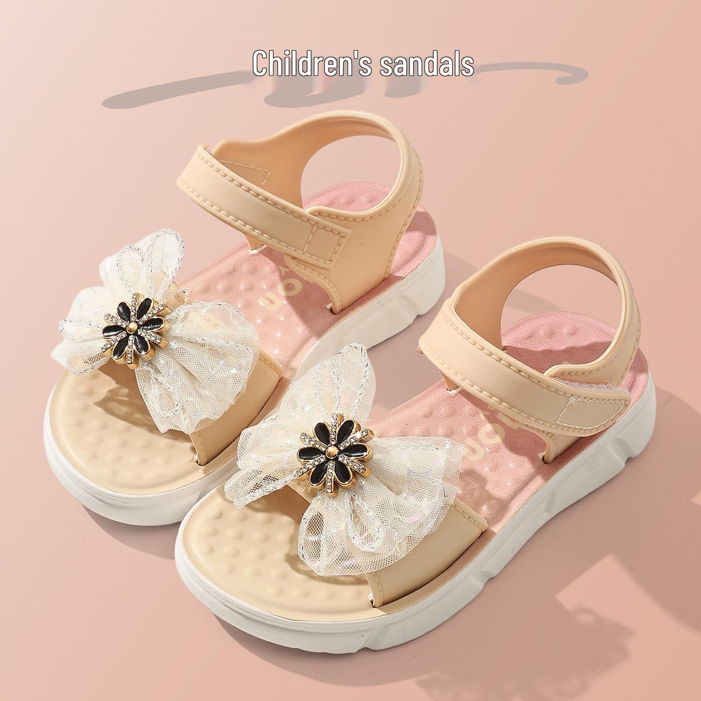 Summer Non-Slip Soft-Soled Princess Sandals for Girls Size 24, Length 15cm