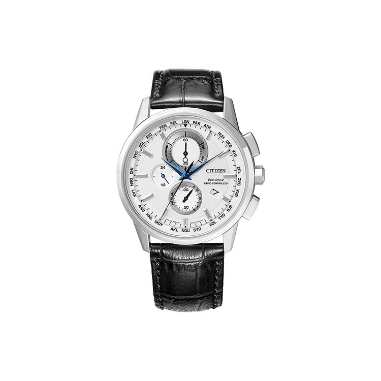 

CITIZEN Light Powered Quartz Movement Genuine Leather Strap Watch Men s Watches White Dial AT8110-11A White